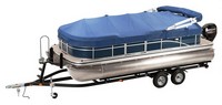 Pontoon-Aft-Canopy-Mooring-Cover-OEM-D2™Snap-On Mooring Cover for Pontoon-Boat, with Cutouts for Aft (rear) Canopy (Bimini) Top Frame (not included) to pass though, OEM (Original Equipment Manufacturer)