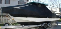 Edgewater® 247CC T-Top-Boat-Cover-Elite-1299™ Custom fit TTopCover(tm) (Elite(r) Top Notch(tm) 9oz./sq.yd. fabric) attaches beneath factory installed T-Top or Hard-Top to cover boat and motors