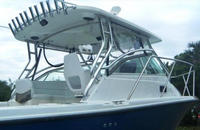Photo of Edgewater 265 Express, 2003: Factory OEM Hard-Top Hard-Top, Connector, Side Curtains, viewed from Starboard Rear 