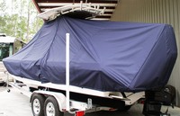 Photo of Everglades 243CC 20xx T-Top Boat-Cover, viewed from Port Rear 