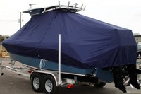 Everglades® 250CC T-Top-Boat-Cover-Sunbrella-1849™ Custom fit TTopCover(tm) (Sunbrella(r) 9.25oz./sq.yd. solution dyed acrylic fabric) attaches beneath factory installed T-Top or Hard-Top to cover entire boat and motor(s)