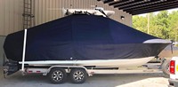 Everglades® 255CC T-Top-Boat-Cover-Elite-1399™ Custom fit TTopCover(tm) (Elite(r) Top Notch(tm) 9oz./sq.yd. fabric) attaches beneath factory installed T-Top or Hard-Top to cover boat and motors