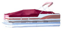 Fisher® Freedom 240 Deluxe Pontoon-Cover-OEM-D2™ Snap-On Mooring Cover for Pontoon Boat with Aft (rear) Canopy (Bimini) Top (No Bow Canopy Top), factory OEM (Original Equipment Manufacturer)