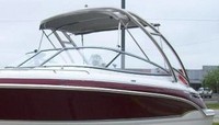 Formula® 240 Bowrider Formula Tower Bimini-Top-Canvas-Zippered-Seamark-OEM-T5.5™ Factory Bimini CANVAS (no frame) with Zippers for OEM front Connector and Curtains (not included), SeaMark(r) vinyl-lined Sunbrella(r) fabric, OEM (Original Equipment Manufacturer)