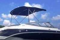 Formula® 240 Bowrider No Tower Bimini-Top-Canvas-Zippered-Seamark-OEM-T5™ Factory Bimini CANVAS (no frame) with Zippers for OEM front Connector and Curtains (not included), SeaMark(r) vinyl-lined Sunbrella(r) fabric, OEM (Original Equipment Manufacturer)