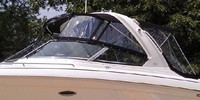 Formula® 280 BR Radar Arch Bimini-Connector-OEM-T8™ Factory Front BIMINI CONNECTOR Eisenglass Window Set (also called Windscreen, typically 3 front panels, but 1 or 2 on some boats) zips between Bimini-Top (not included) and Windshield. (NO Bimini-Top OR Side-Curtains, sold separately), OEM (Original Equipment Manufacturer)