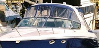 Photo of Formula 330 SS, 2003: Bimini Top, Front Connector, Side Curtains, Camper Top, Camper Side and Aft Curtains, viewed from Port Front 