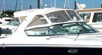 Photo of Formula 330 SS, 2004: Bimini Top, Front Connector, Side Curtains, Camper Top, viewed from Starboard Front 