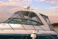 Photo of Formula 34 PC, 2004: Bimini Top and Arch Connection, Front Connector, Side Curtains, Camper Top and Arch Connection, Camper Side and Aft Curtains, viewed from Port Front 