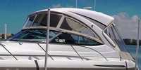 Photo of Formula 34 PC, 2008: Hard-Top, Front Connector, Side Curtains (with U Zip windows) Hard-Top Aft Side Curtains, viewed from Port Front 