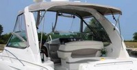 Photo of Formula 37 PC, 2001: Bimini Top, Connector, Side Curtains, Camper Top, viewed from Port Rear 