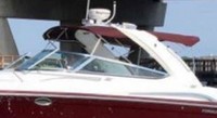 Photo of Formula 370 SS Aluminum WindShield, 2008: Bimini Top, Camper Top, viewed from Port Front 