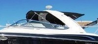 Formula® 370 SS Aluminum Windshield Bimini-Top-Canvas-Zippered-Seamark-OEM-T4.2™ Factory Bimini CANVAS (no frame) with Zippers for OEM front Connector and Curtains (not included), SeaMark(r) vinyl-lined Sunbrella(r) fabric, OEM (Original Equipment Manufacturer)