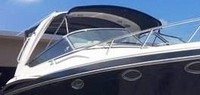 Photo of Formula 370 SS Aluminum WindShield, 2012: Bimini Top, Camper Top, Arch Connections, viewed from Starboard Front 