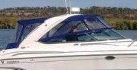 Photo of Formula 370 SS Stainless WindShield, 2006: Bimini Top, Connector, Side Curtains, Camper Top, Camper Side and Aft Curtains, viewed from Starboard Side 