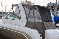 Formula® 40 PC Arch Camper-Top-Aft-Curtain-OEM-T™ Factory Camper AFT CURTAIN with clear Eisenglass windows zips to back of OEM Camper Top and Side Curtains (not included) and connects to Transom, OEM (Original Equipment Manufacturer)