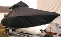Photo of Fountain 34CC 20xx T-Top Boat-Cover T-Top Storage BonNet, viewed from Starboard Front 