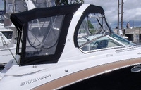 Photo of Four Winns V278 2009: Bimini Top, Front Connector, Side Curtains, Arch Conectors Camper Top, Camper Side and Aft Curtains, viewed from Starboard Side 
