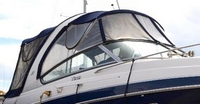 Four Winns® V288 Bimini-Visor-OEM-G5.7™ Factory Front VISOR Eisenglass Window Set (typ. 3 front panels, but 1 or 2 on some boats) zips between front of OEM Bimini-Top (not included) and Windshield (NO Side-Curtains, sold separately), OEM (Original Equipment Manufacturer)
