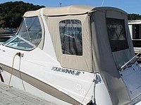 Four Winns® Vista 268 Camper-Top-Side-Curtains-OEM-G1.2™ Pair Factory Camper SIDE CURTAINS (Port and Starboard sides) with Eisenglass windows zip to OEM Camper Top and Aft Curtain (not included), OEM (Original Equipment Manufacturer)