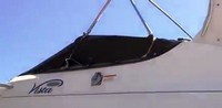 Photo of Four Winns Vista 268, 2003: Cockpit Cover with Bimini Frame Cutours, viewed from Port Side 