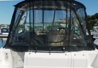 Four Winns® Vista 338 Camper-Top-Aft-Curtain-OEM-G4.5™ Factory Camper AFT CURTAIN with clear Eisenglass windows zips to back of OEM Camper Top and Side Curtains (not included) and connects to Transom, OEM (Original Equipment Manufacturer)