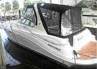 Four Winns® Vista 358 Bimini-Visor-OEM-G3™ Factory Front VISOR Eisenglass Window Set (typ. 3 front panels, but 1 or 2 on some boats) zips between front of OEM Bimini-Top (not included) and Windshield (NO Side-Curtains, sold separately), OEM (Original Equipment Manufacturer)