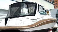 Four Winns® Vista 358 Bimini-Visor-OEM-G3™ Factory Front VISOR Eisenglass Window Set (typ. 3 front panels, but 1 or 2 on some boats) zips between front of OEM Bimini-Top (not included) and Windshield (NO Side-Curtains, sold separately), OEM (Original Equipment Manufacturer)
