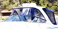 Photo of Four Winns Vista 378 Hard-Top, 2004 Front Visor, Side Curtains, Camper Top, Camper Side and Aft Curtains, viewed from Port Front 