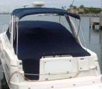Photo of Four Winns Vista 378, 2003: Bimini Top, Camper Top, Cockpit Cover, viewed from Port Rear 