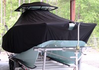 Photo of Freeman 33 20xx T-Top Boat-Cover T-Top Storage BonNet, viewed from Starboard Front 