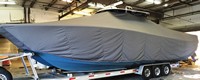 Freeman® 37 T-Top-Boat-Cover-Elite-4499™ Custom fit TTopCover(tm) (Elite(r) Top Notch(tm) 9oz./sq.yd. fabric) attaches beneath factory installed T-Top or Hard-Top to cover boat and motors