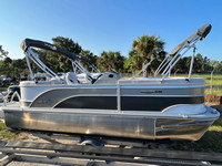 Photo of G3 SunCatcher X22 models, 2019 Aft Canopy Top in Boot Bow Canopy Top in Boot, viewed from Starboard Side 