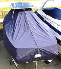 Glacier Bay® 2665 Canyon Runner T-Top-Boat-Cover-Sunbrella-2449™ Custom fit TTopCover(tm) (Sunbrella(r) 9.25oz./sq.yd. solution dyed acrylic fabric) attaches beneath factory installed T-Top or Hard-Top to cover entire boat and motor(s)