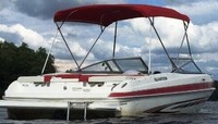 Photo of Glastron GT 225 Std WindShield, 2008: Bimini Top, viewed from Starboard Rear 