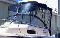 Grady White® Adventure 208 Bimini-Visor-OEM-G2.7™ Factory Front VISOR Eisenglass Window Set (typ. 3 front panels, but 1 or 2 on some boats) zips between front of OEM Bimini-Top (not included) and Windshield (NO Side-Curtains, sold separately), OEM (Original Equipment Manufacturer)
