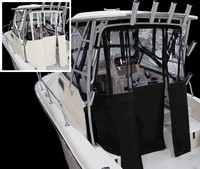 Photo of Grady White Adventure 208, 2019 Bimini Top, Front Visor, Side and Aft Curtains, viewed from Port Rear 