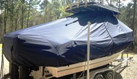 Grady White® Canyon 283 T-Top-Boat-Cover-Sunbrella-2349™ Custom fit TTopCover(tm) (Sunbrella(r) 9.25oz./sq.yd. solution dyed acrylic fabric) attaches beneath factory installed T-Top or Hard-Top to cover entire boat and motor(s)