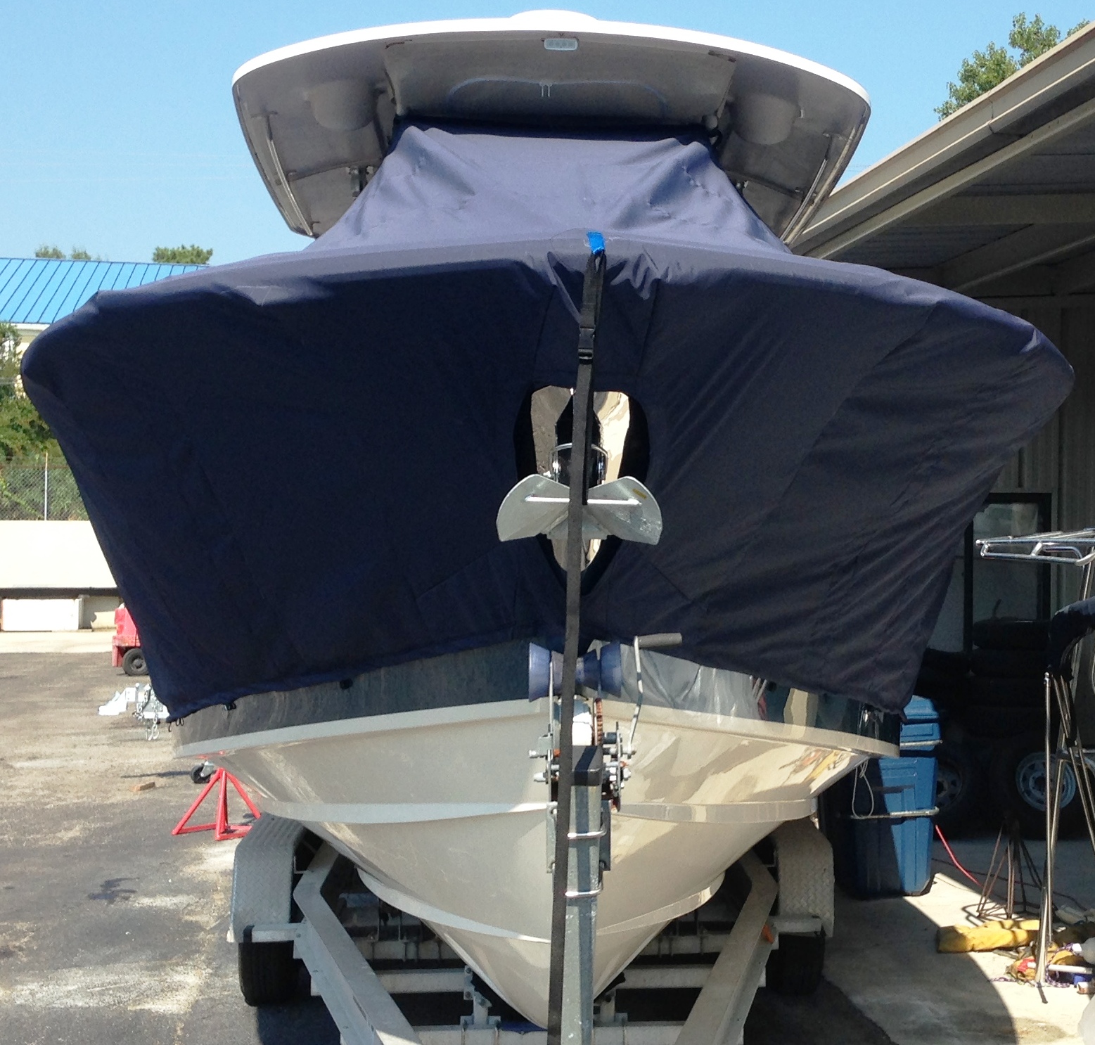 Grady White Canyon 366, 20xx, TTopCovers™ T-Top boat cover front