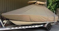 Grady White® Coastal Explorer 191 T-Top-Boat-Cover-Elite-949™ Custom fit TTopCover(tm) (Elite(r) Top Notch(tm) 9oz./sq.yd. fabric) attaches beneath factory installed T-Top or Hard-Top to cover boat and motors