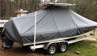 Photo of Grady White Coastal Explorer 251 20xx T-Top Boat-Cover, viewed from Starboard Rear 