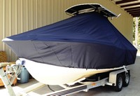 Grady White® Escape 209 T-Top-Boat-Cover-Elite-1199™ Custom fit TTopCover(tm) (Elite(r) Top Notch(tm) 9oz./sq.yd. fabric) attaches beneath factory installed T-Top or Hard-Top to cover boat and motors