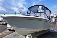 Grady White® Freedom 215 Bimini-Visor-OEM-G3.7™ Factory Front VISOR Eisenglass Window Set (typ. 3 front panels, but 1 or 2 on some boats) zips between front of OEM Bimini-Top (not included) and Windshield (NO Side-Curtains, sold separately), OEM (Original Equipment Manufacturer)