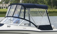 Grady White® Freedom 255 Bimini-Visor-OEM-G3.7™ Factory Front VISOR Eisenglass Window Set (typ. 3 front panels, but 1 or 2 on some boats) zips between front of OEM Bimini-Top (not included) and Windshield (NO Side-Curtains, sold separately), OEM (Original Equipment Manufacturer)
