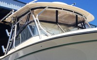 Photo of Grady White Freedom 285, 2014: Hard-Top, Front Visor, Side Curtains, viewed from Starboard Front 
