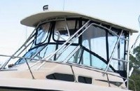 Hard-Top-Visor-Side-Curtains-Aft-Drop-Curtain-Strataglass-OEM-J7™Factory 3 item (4-8 pieces) 4-sided enclosure replacement canvas set: front window Visor panels (1, 2 or 3 on Walk Around Cuddy boats), 3 on Dual Console boats), Side Curtains (pair each) and Aft Drop Curtain for factory installed Hard Top (Strataglass(r) windows, #10 zippers), OEM (Original Equipment Manufacturer)