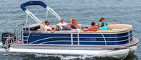 Photo of Harris Solstice 220, 2013: Bimini Top in Boot, viewed from Starboard Front 