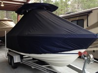 HydraSports® 2400CC T-Top-Boat-Cover-Elite™ Custom fit TTopCover(tm) (Elite(r) Top Notch(tm) 9oz./sq.yd. fabric) attaches beneath factory installed T-Top or Hard-Top to cover boat and motors