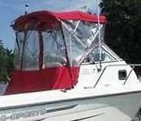 Photo of Hydrasports 212WA, 2000: Bimini Top, Front Connector, Side Curtains, Aft-Drop-Curtain, viewed from Starboard Rear 