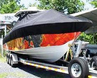 Photo of Hydrasports 3300CC 20xx T-Top Boat-Cover, viewed from Starboard Front 